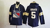 New York Rangers #5 Dan Girardi Solid Color Navy Blue Stitched NHL Hoodie,baseball caps,new era cap wholesale,wholesale hats