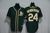 Oakland Athletics #24 Rickey Henderson Green New Cool Base Stitched Baseball Jersey,baseball caps,new era cap wholesale,wholesale hats