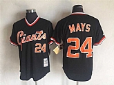 San Francisco Giants #24 Willie Mays Mitchell And Ness Black Throwback Stitched Pullover Jersey,baseball caps,new era cap wholesale,wholesale hats