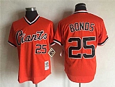 San Francisco Giants #25 Barry Bonds Mitchell And Ness Orange Throwback Stitched Pullover Jersey,baseball caps,new era cap wholesale,wholesale hats