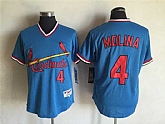 St. Louis Cardinals #4 Yadier Molina Mitchell And Ness Blue Stitched Pullover MLB Jersey,baseball caps,new era cap wholesale,wholesale hats