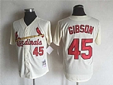 St. Louis Cardinals #45 Bob Gibson Mitchell And Ness Cream Stitched MLB Jersey,baseball caps,new era cap wholesale,wholesale hats