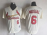 St. Louis Cardinals #6 Stan Musial Mitchell And Ness Cream Stitched MLB Jersey,baseball caps,new era cap wholesale,wholesale hats