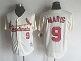 St. Louis Cardinals #9 Roger Maris Mitchell And Ness Cream Stitched MLB Jersey,baseball caps,new era cap wholesale,wholesale hats