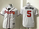 Youth Atlanta Braves #5 Freddie Freeman White New Cool Base Stitched Baseball Jersey,baseball caps,new era cap wholesale,wholesale hats