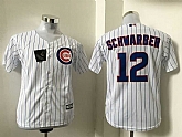 Youth Chicago Cubs #12 Kyle Schwarber White (Blue Strip) New Cool Base Stitched Baseball Jersey,baseball caps,new era cap wholesale,wholesale hats