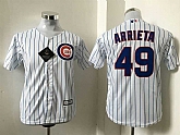 Youth Chicago Cubs #49 Jake Arrieta White (Blue Strip) New Cool Base Stitched Baseball Jersey,baseball caps,new era cap wholesale,wholesale hats