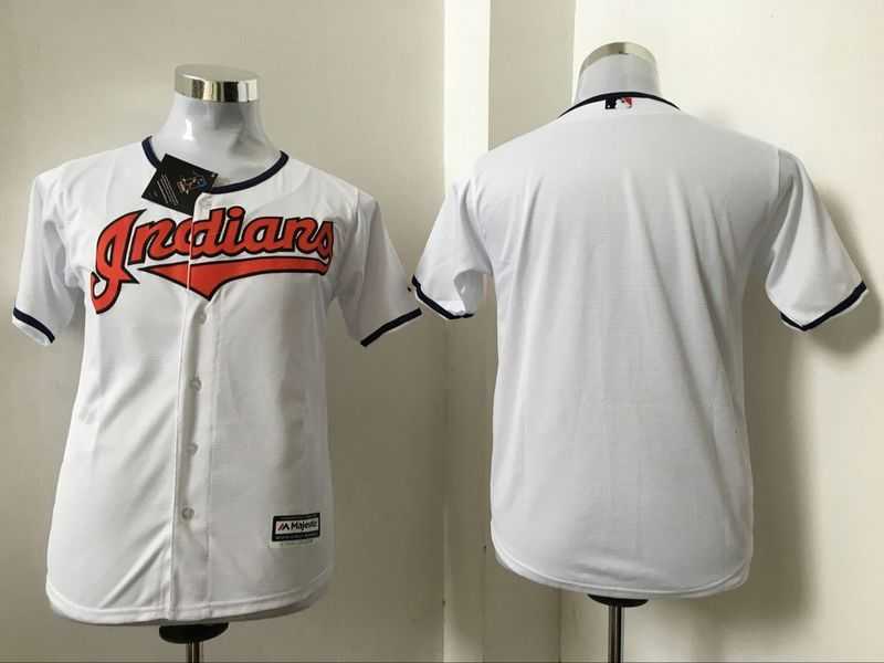 Youth Cleveland Indians Blank White New Cool Base Stitched Baseball Jersey