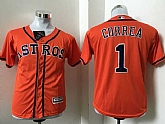 Youth Houston Astros #1 Carlos Correa Orange New Cool Base Stitched Baseball Jersey,baseball caps,new era cap wholesale,wholesale hats