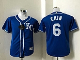 Youth Kansas City Royals #6 Lorenzo Cain Blue New Cool Base Stitched Baseball Jersey,baseball caps,new era cap wholesale,wholesale hats