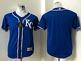 Youth Kansas City Royals Blank Blue New Cool Base Stitched Baseball Jersey,baseball caps,new era cap wholesale,wholesale hats