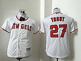 Youth Los Angeles Angels Of Anaheim #27 Mike Trout White New Cool Base Stitched Baseball Jersey,baseball caps,new era cap wholesale,wholesale hats