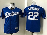 Youth Los Angeles Dodgers #22 Clayton Kershaw Blue New Cool Base Stitched Baseball Jersey,baseball caps,new era cap wholesale,wholesale hats