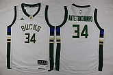 Youth Milwaukee Bucks #34 Giannis Antetokounmpo Revolution 30 Swingman White Stitched NBA Jersey,baseball caps,new era cap wholesale,wholesale hats