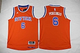 Youth New York Knicks #6 Kristaps Porzingis Orange Stitched Jersey,baseball caps,new era cap wholesale,wholesale hats