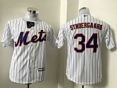Youth New York Mets #34 Noah Syndergaard White (Blue Strip) New Cool Base Stitched Baseball Jersey,baseball caps,new era cap wholesale,wholesale hats