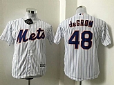 Youth New York Mets #48 Jacob DeGrom White (Blue Strip) New Cool Base Stitched Baseball Jersey,baseball caps,new era cap wholesale,wholesale hats