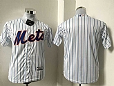 Youth New York Mets Blank White (Blue Strip) New Cool Base Stitched Baseball Jersey,baseball caps,new era cap wholesale,wholesale hats