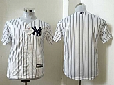 Youth New York Yankees Blank White (Black Strip) New Cool Base Stitched Baseball Jersey,baseball caps,new era cap wholesale,wholesale hats