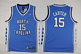 Youth North Carolina #15 Vince Carter Blue Stitched NCAA Jersey