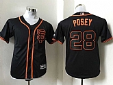 Youth San Francisco Giants #28 Buster Posey Black New Cool Base Stitched Baseball Jersey,baseball caps,new era cap wholesale,wholesale hats