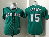 Youth Seattle Mariners #15 Kyle Seager Green New Cool Base Stitched Baseball Jersey,baseball caps,new era cap wholesale,wholesale hats