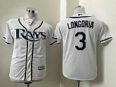 Youth Tampa Bay Rays #3 Evan Longoria White New Cool Base Stitched Baseball Jersey