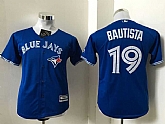 Youth Toronto Blue Jays #19 Jose Bautista Blue New Cool Base Stitched Baseball Jersey,baseball caps,new era cap wholesale,wholesale hats