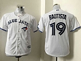 Youth Toronto Blue Jays #19 Jose Bautista White New Cool Base Stitched Baseball Jersey,baseball caps,new era cap wholesale,wholesale hats