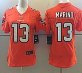 Women Nike Miami Dolphins #13 Dan Marino Orange Game Stitched Jersey