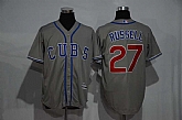 Chicago Cubs #27 Addison Russell Gray New Cool Base Stitched Baseball Jersey,baseball caps,new era cap wholesale,wholesale hats