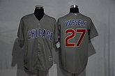 Chicago Cubs #27 Addison Russell Mitchell And Ness Gray New Cool Base Stitched Baseball Jersey,baseball caps,new era cap wholesale,wholesale hats