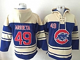 Chicago Cubs #49 Jake Arrieta Blue Sweatshirt Baseball Stitched Hoodie,baseball caps,new era cap wholesale,wholesale hats
