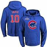 Glued Chicago Cubs #10 Ron Santo Blue 2016 World Series Champions Primary Logo Pullover MLB Hoodie,baseball caps,new era cap wholesale,wholesale hats