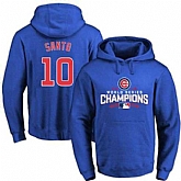 Glued Chicago Cubs #10 Ron Santo Blue 2016 World Series Champions Pullover MLB Hoodie,baseball caps,new era cap wholesale,wholesale hats