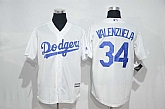 Los Angeles Dodgers #34 Fernando Valenzuela White New Cool Base Stitched Baseball Jersey,baseball caps,new era cap wholesale,wholesale hats