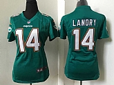 Women Nike Miami Dolphins #14 Jarvis Landry Green Team Color Stitched Game Jersey