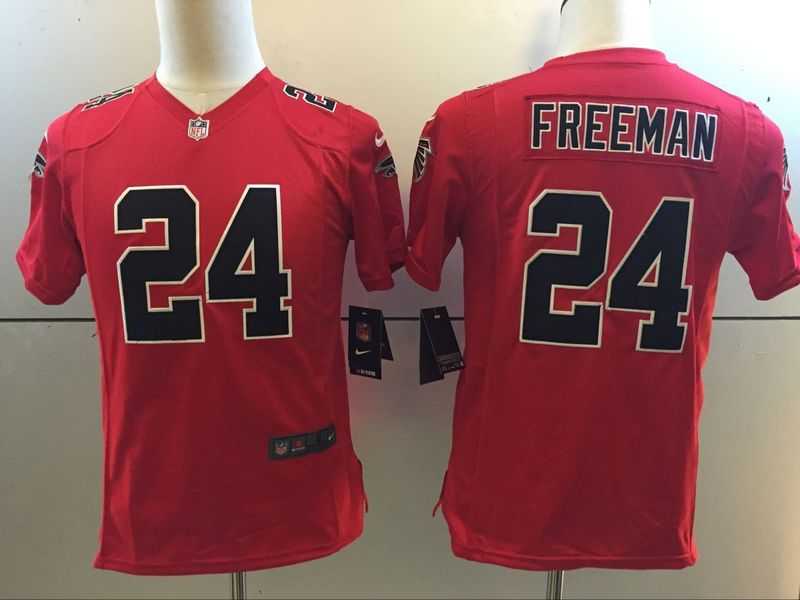 Youth Limited Nike Atlanta Falcons #24 Devonta Freeman Red Stitched NFL Rush Jersey