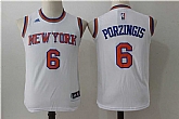 Youth New York Knicks #6 Kristaps Porzingis White Swingman Stitched Jersey,baseball caps,new era cap wholesale,wholesale hats