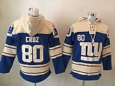 New York Giants #80 Victor Cruz Royal Blue Stitched NHL Hoodie,baseball caps,new era cap wholesale,wholesale hats
