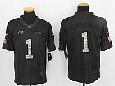 Nike Carolina Panthers #1 Cam Newton Anthracite Salute To Service Men's Stitched Limited Jersey,baseball caps,new era cap wholesale,wholesale hats