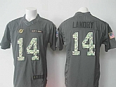 Nike Miami Dolphins #14 Jarvis Landry Anthracite Salute To Service Men's Stitched Limited Jersey,baseball caps,new era cap wholesale,wholesale hats