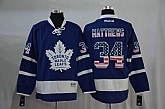 Toronto Maple Leafs #34 Matthews USA Flag Fashion Blue Stitched NHL Jersey,baseball caps,new era cap wholesale,wholesale hats