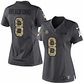 Women Nike Minnesota Vikings #8 Sam Bradford Black Women's Stitched NFL 2016 Salute To Service Limited Jersey,baseball caps,new era cap wholesale,wholesale hats