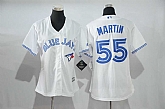 Women Toronto Blue Jays #55 Russell Martin White New Cool Base Stitched Jersey,baseball caps,new era cap wholesale,wholesale hats
