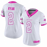 Glued Women Nike Atlanta Falcons #2 Matt Ryan White Pink Rush Limited Jersey,baseball caps,new era cap wholesale,wholesale hats