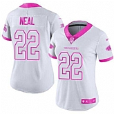 Glued Women Nike Atlanta Falcons #22 Keanu Neal White Pink Rush Limited Jersey,baseball caps,new era cap wholesale,wholesale hats