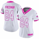 Glued Women Nike Atlanta Falcons #24 Devonta Freeman White Pink Rush Limited Jersey,baseball caps,new era cap wholesale,wholesale hats