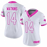 Glued Women Nike Buffalo Bills #14 Sammy Watkins White Pink Rush Limited Jersey,baseball caps,new era cap wholesale,wholesale hats