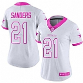 Glued Women Nike Dallas Cowboys #21 Deion Sanders White Pink Rush Limited Jersey,baseball caps,new era cap wholesale,wholesale hats